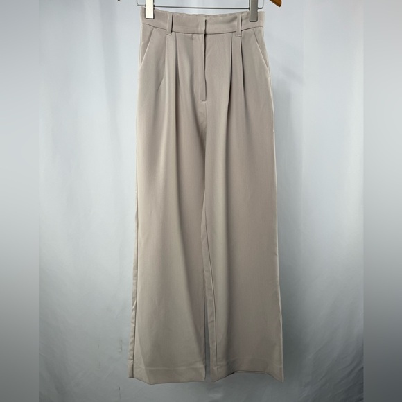 Abercrombie & Fitch Sloane Tailored Wide Leg Pant in Light Taupe Size 2 or 26 - Picture 6 of 11